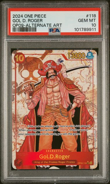 PSA 10 GOL D. ROGER ALTERNATE ART OP09-118